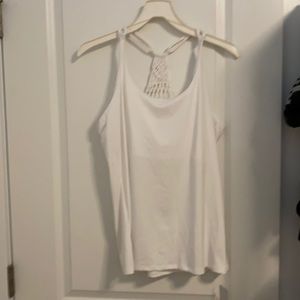 White lucky in love tank top